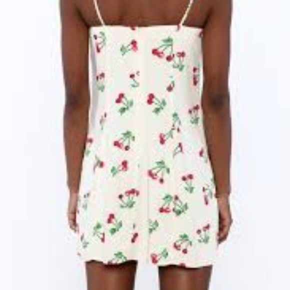 Privacy Please Cherry Print Summer Mini Dress - Picture 3 of 3